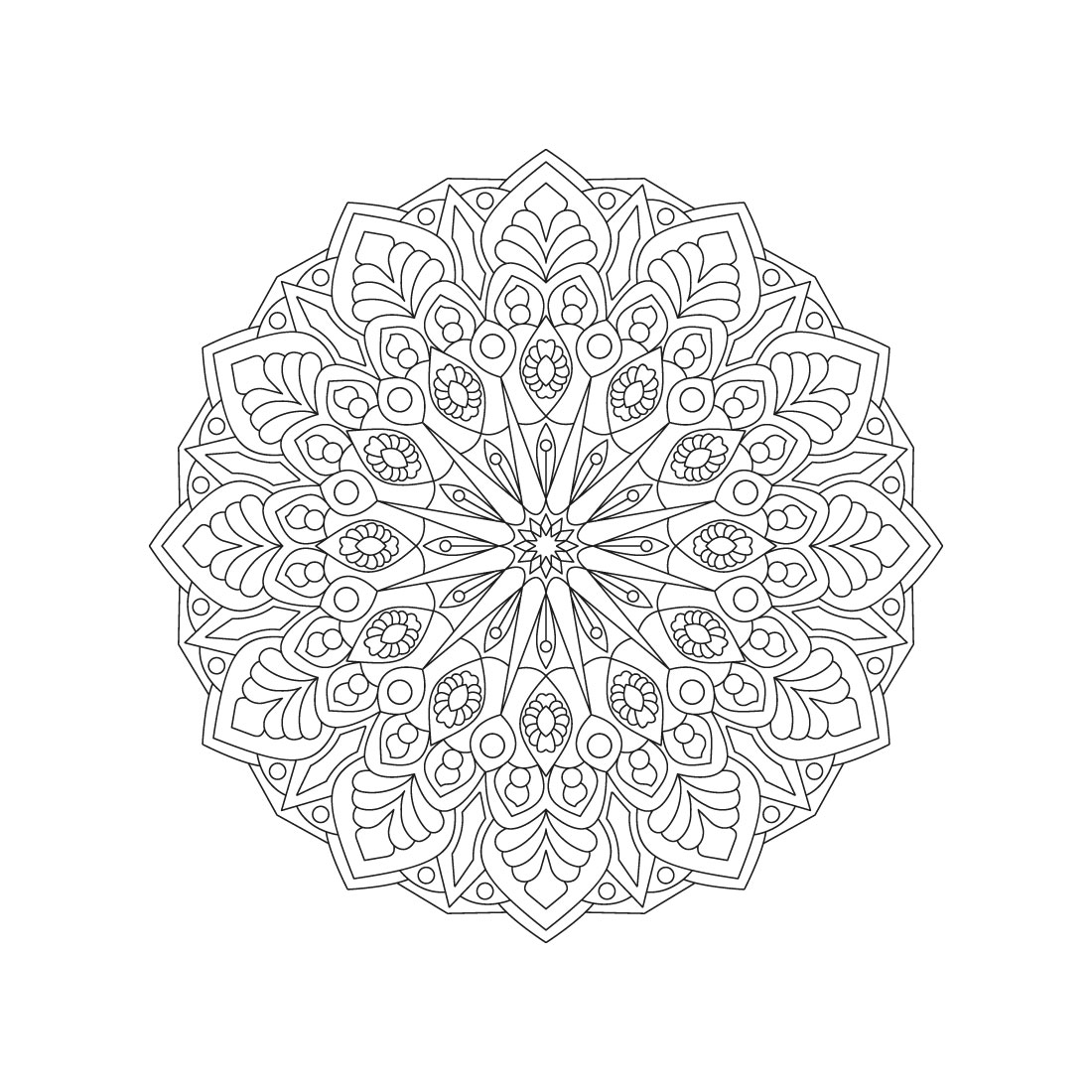 bundle of 10 fantasy mandala coloring book pages 04 216