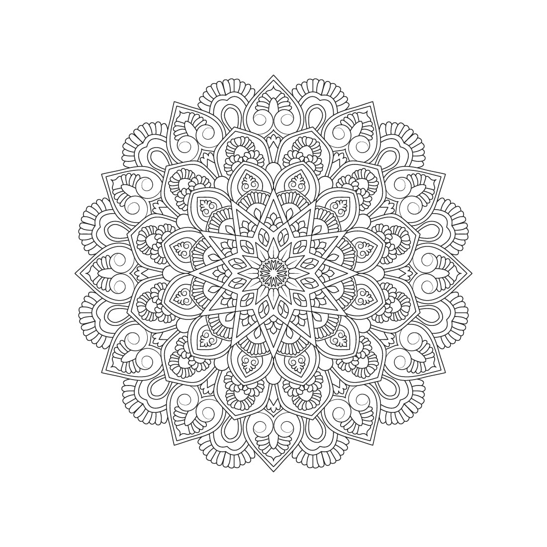 bundle of 10 fantasy mandala coloring book pages 06 804