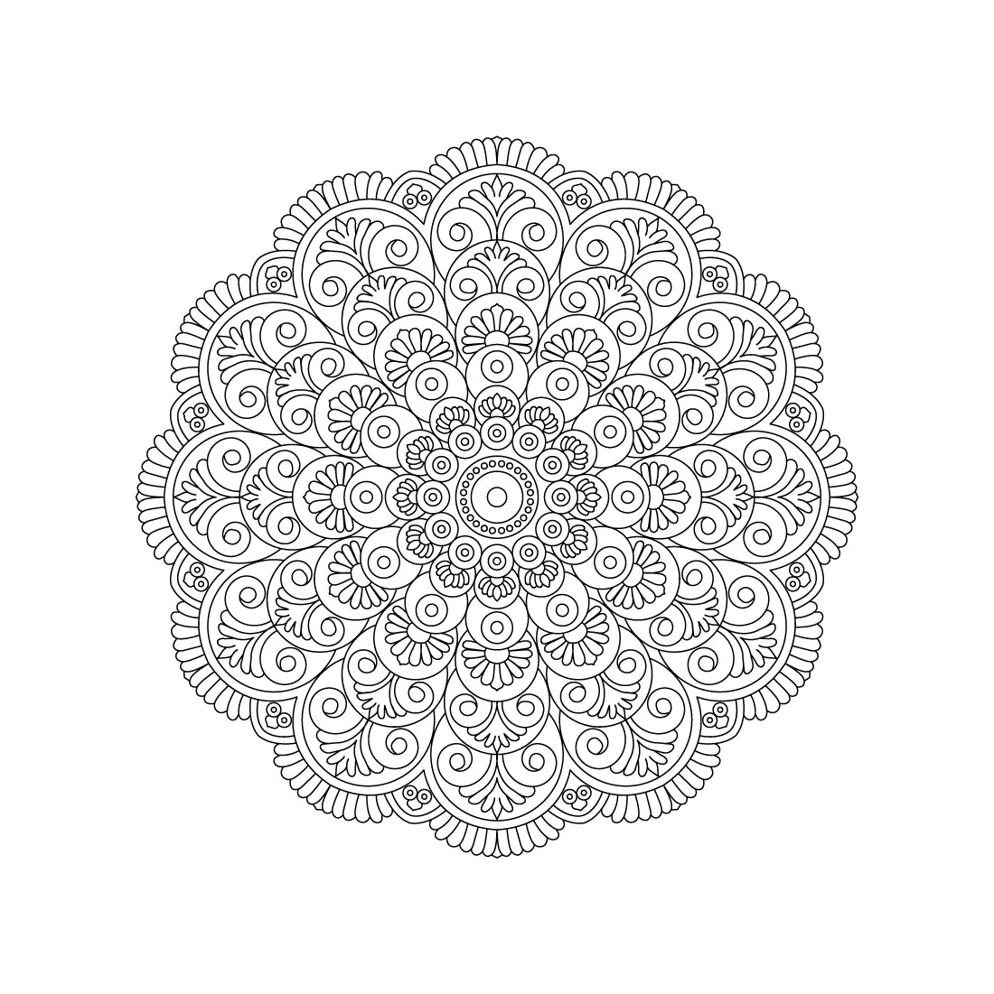 bundle of 10 fantasy mandala coloring book pages 09 505