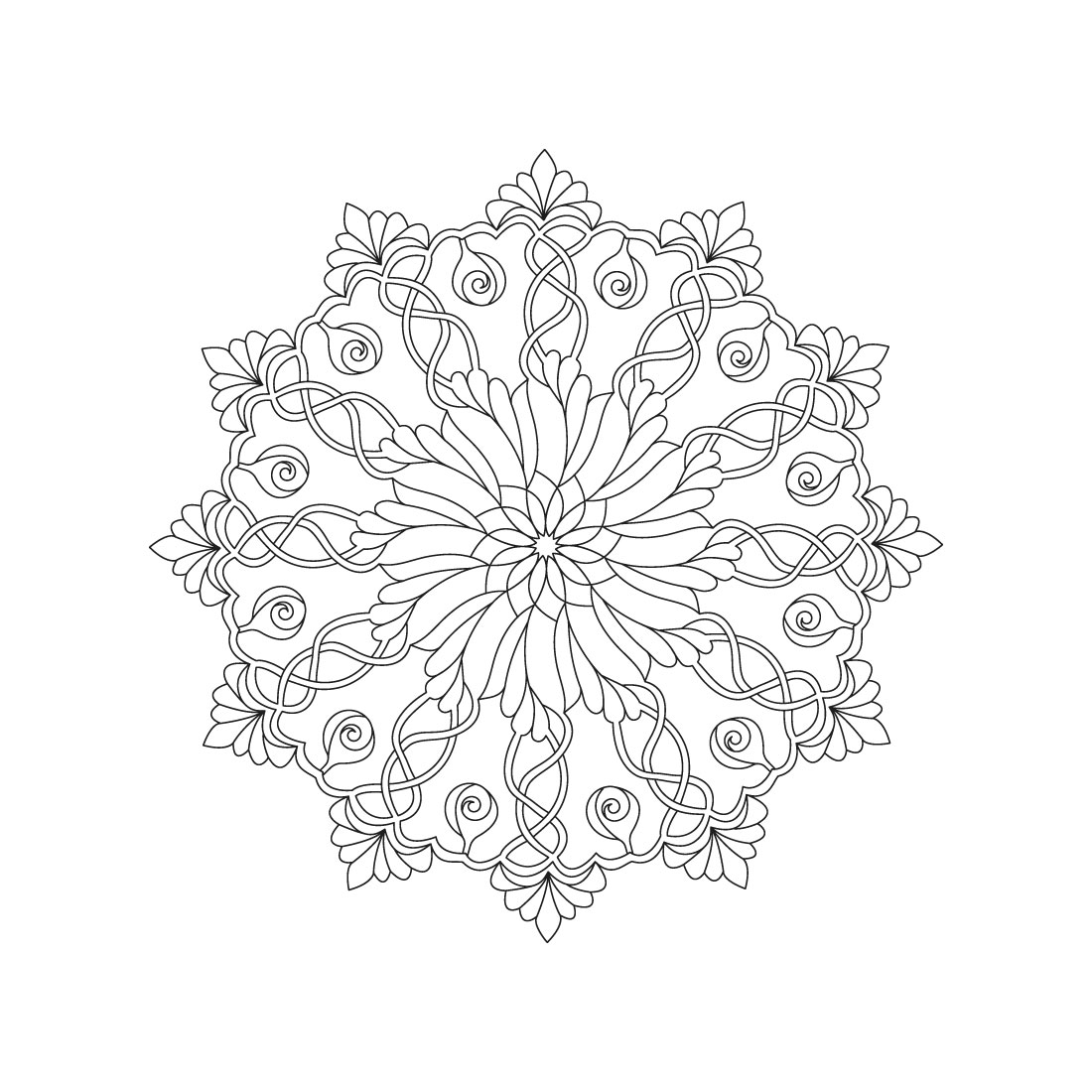 Bundle of 10 Harmony Delight Mandala Coloring Book Pages preview image.
