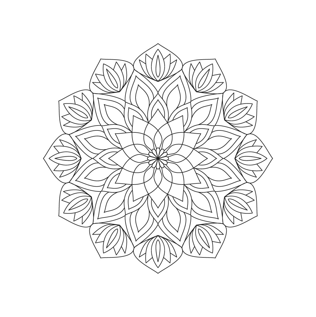 Bundle of 10 Tranquil Gardens Mandala Coloring Book Pages. - MasterBundles