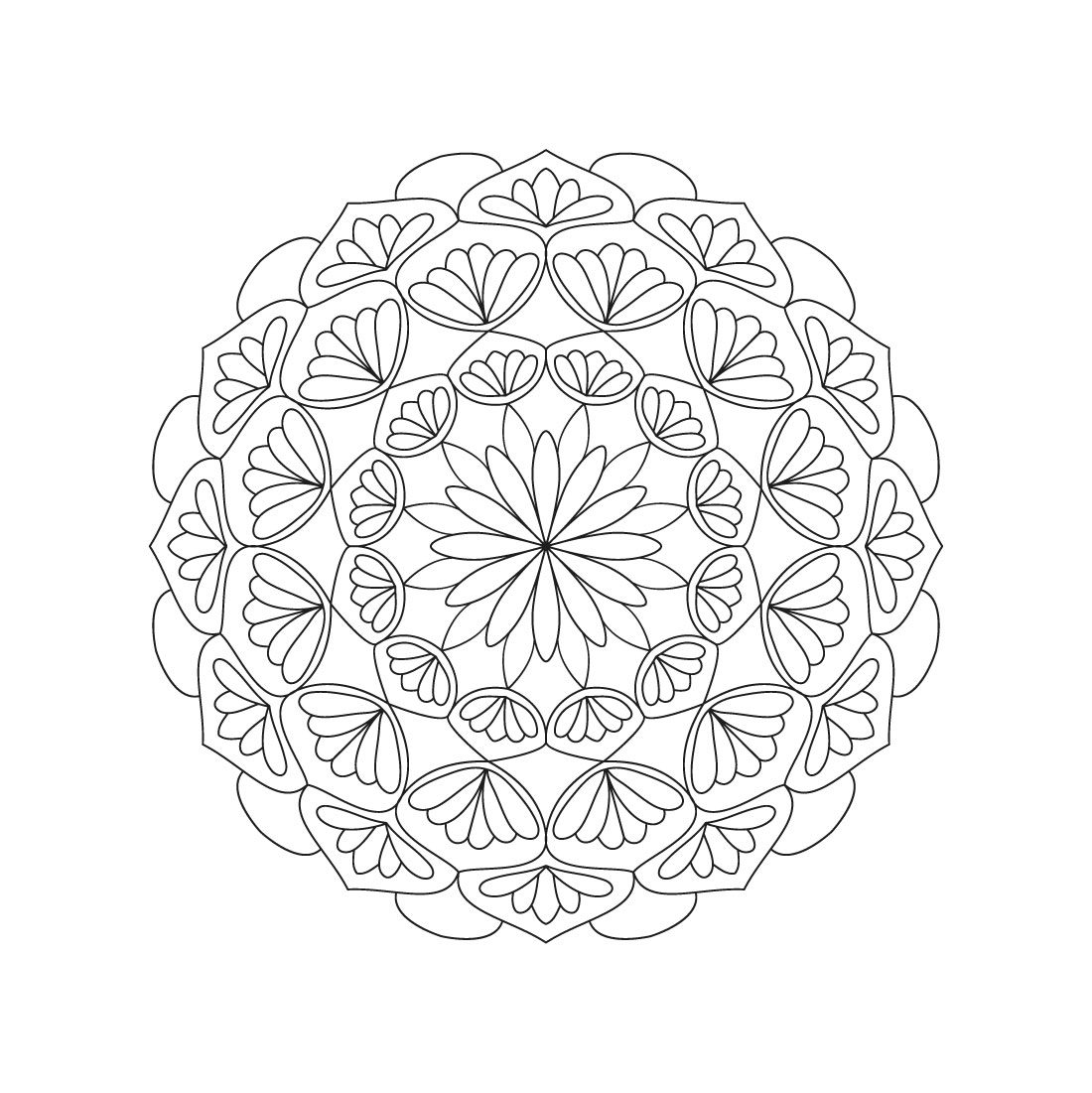 Bundle of 10 Tranquil Gardens Mandala Coloring Book Pages. - MasterBundles