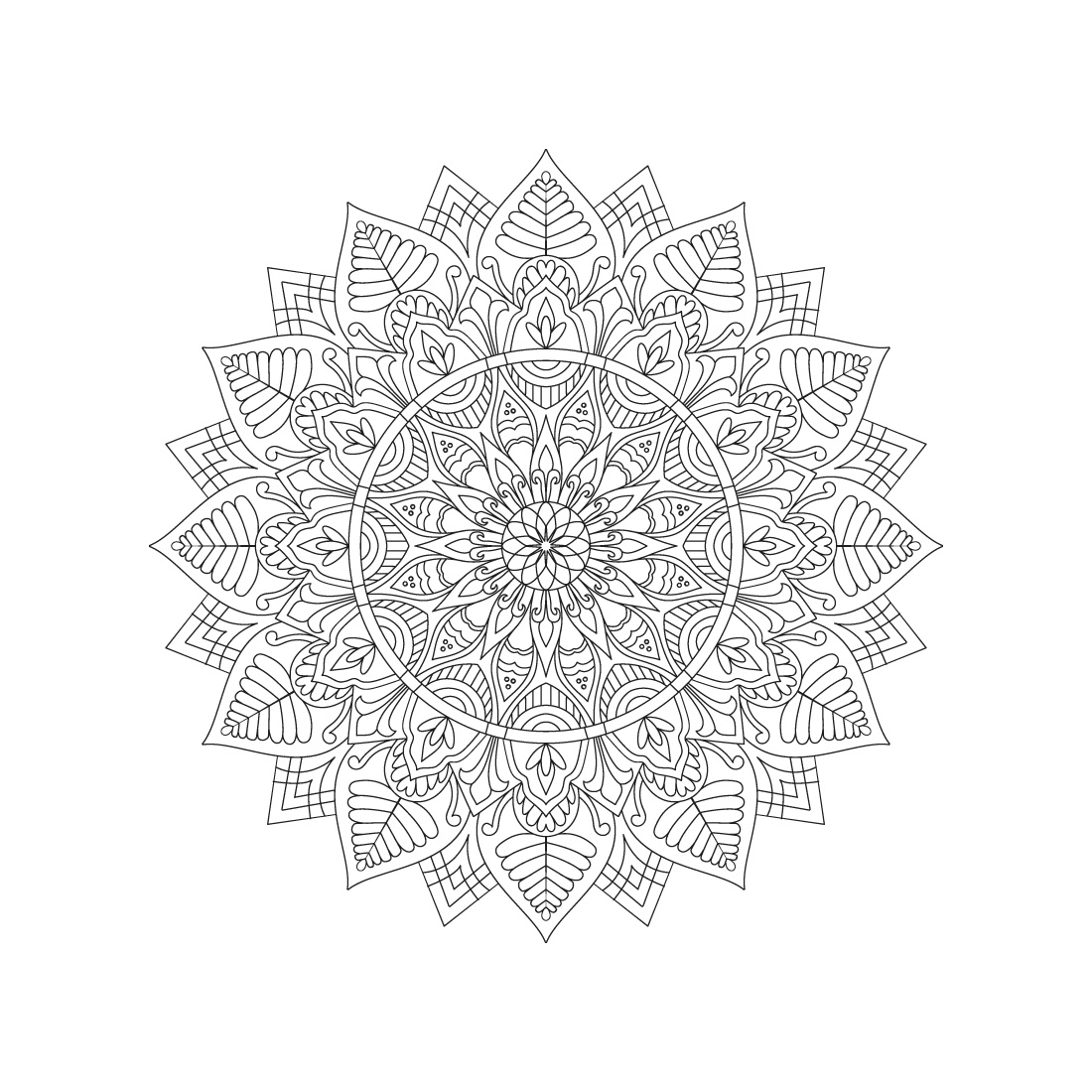 bundle of 10 peaceful mandala coloring book pages 03 682