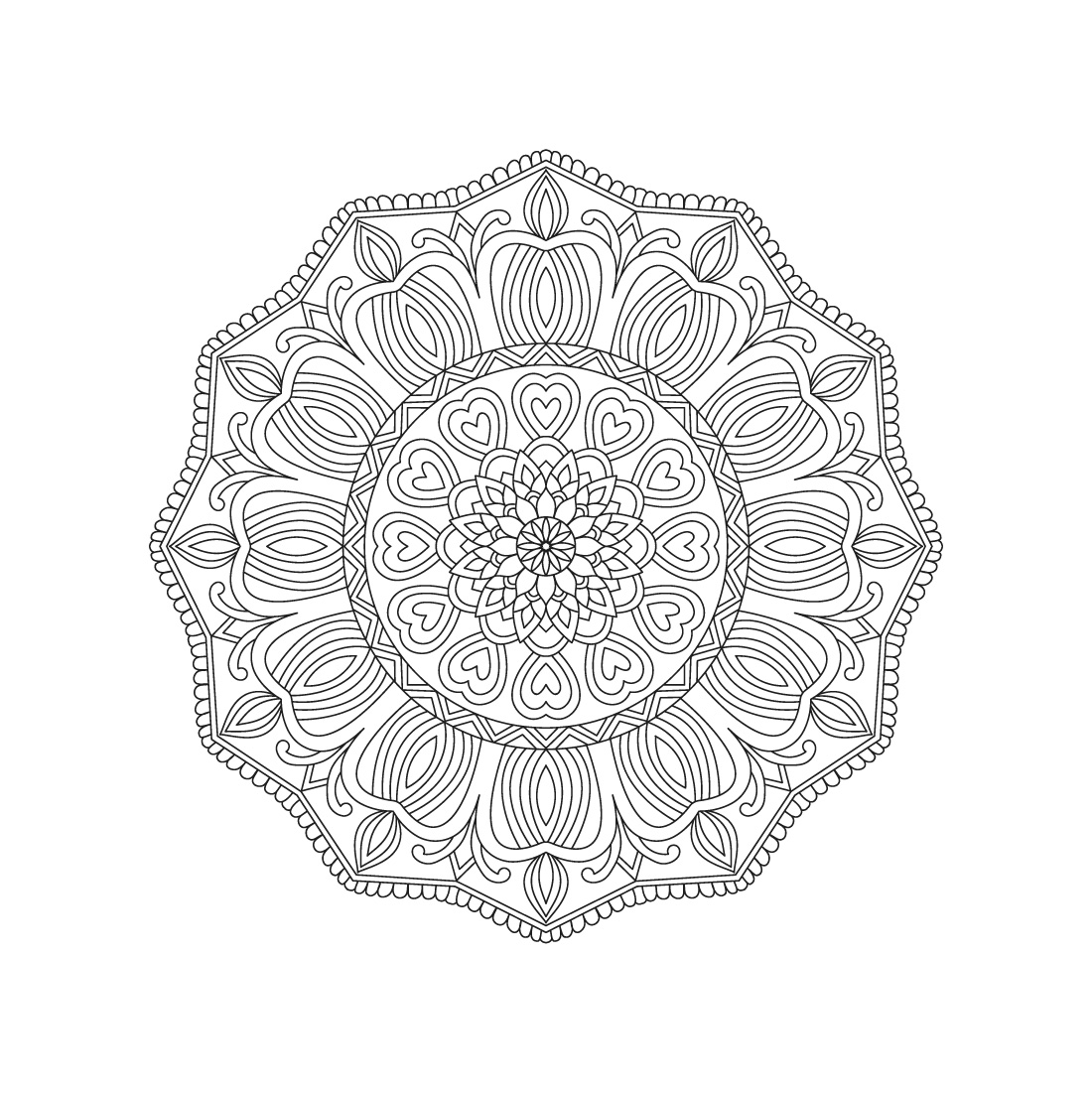 bundle of 10 peaceful mandala coloring book pages 06 633