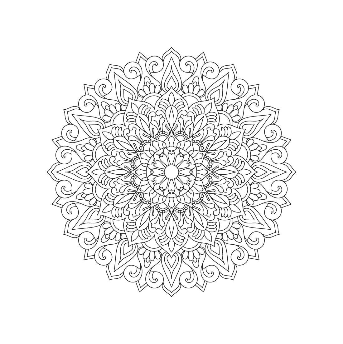 bundle of 10 peaceful mandala coloring book pages 09 143