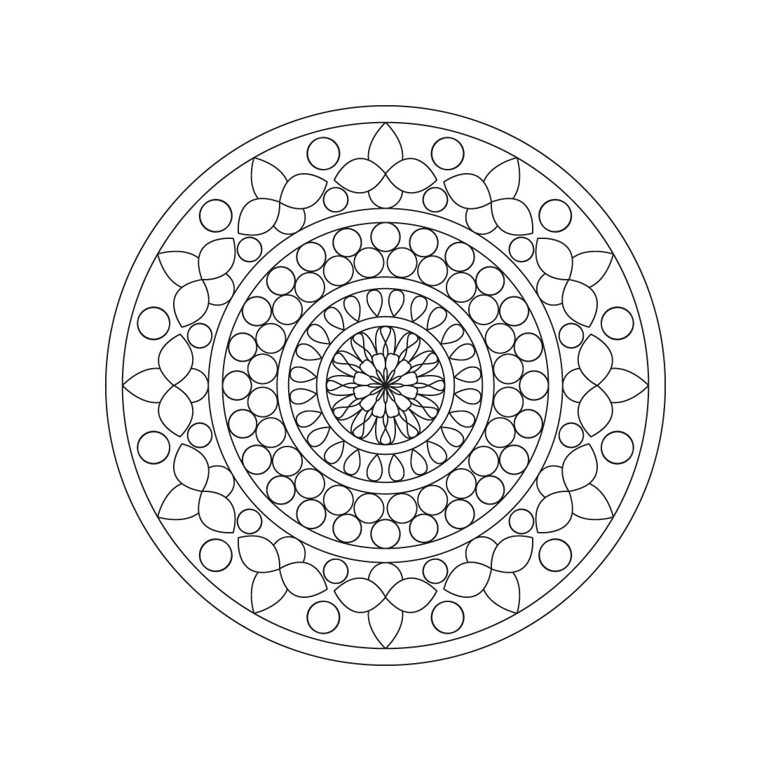 Bundle of 10 Peaceful Patterns Mandala for KDP Colouring Book interior Pages preview image.