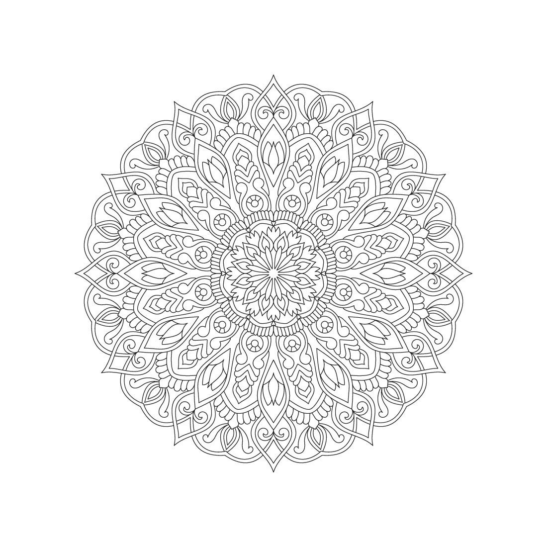 bundle of 10 radiant spirals mandala coloring book pages 03 291