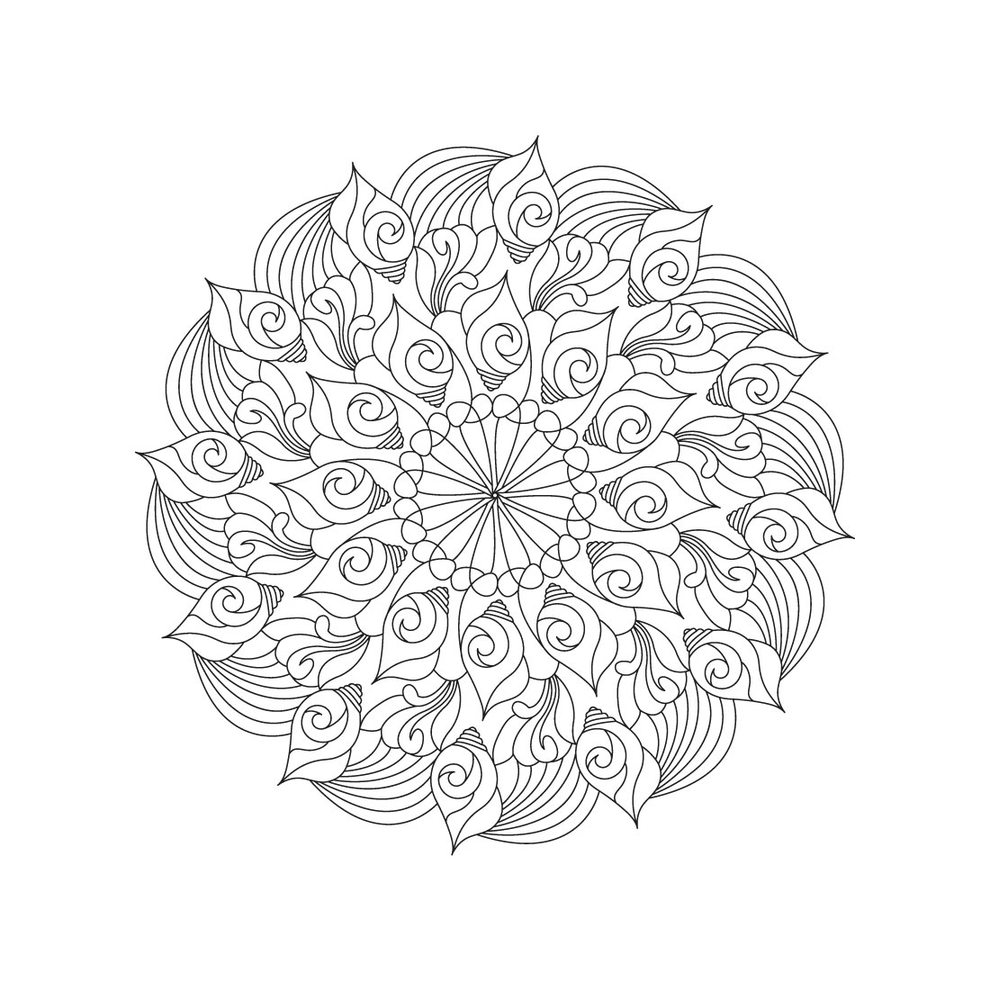 bundle of 10 radiant spirals mandala coloring book pages 06 838