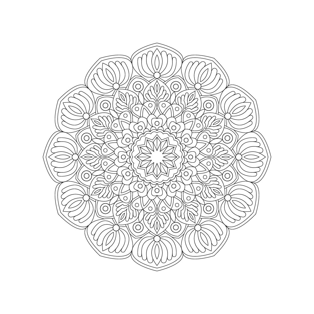 bundle of 10 starry mandala coloring book pages 04 591