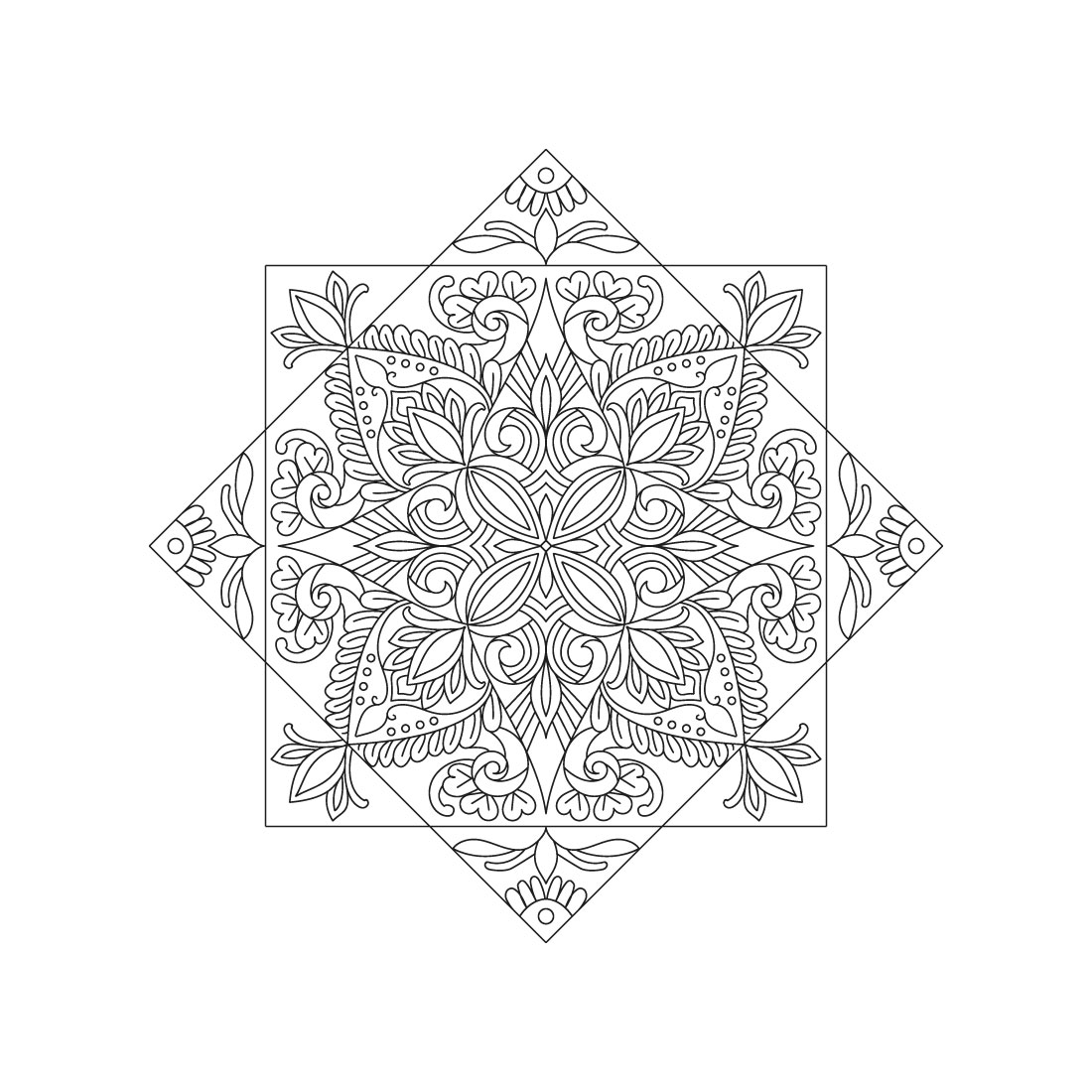 Bundle of 10 Tranquil Gardens Mandala Coloring Book Pages preview image.