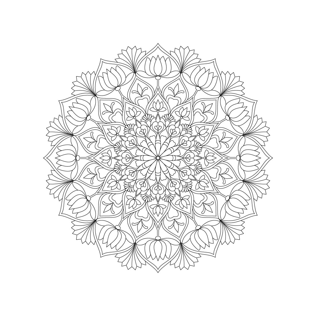bundle of 10 tranquil gardens mandala coloring book pages 03 367