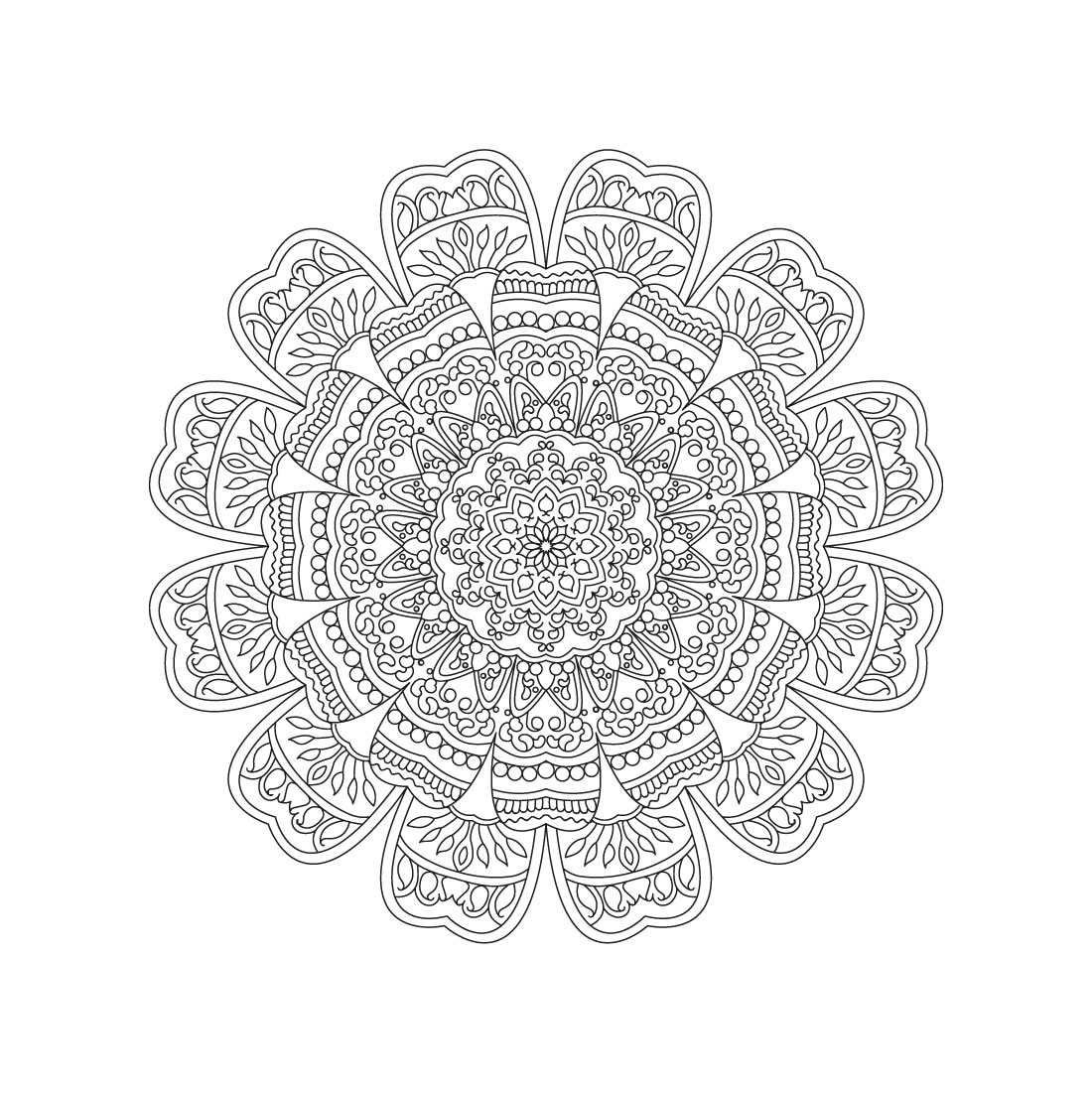 bundle of 10 tranquility mandala coloring book pages 06 364