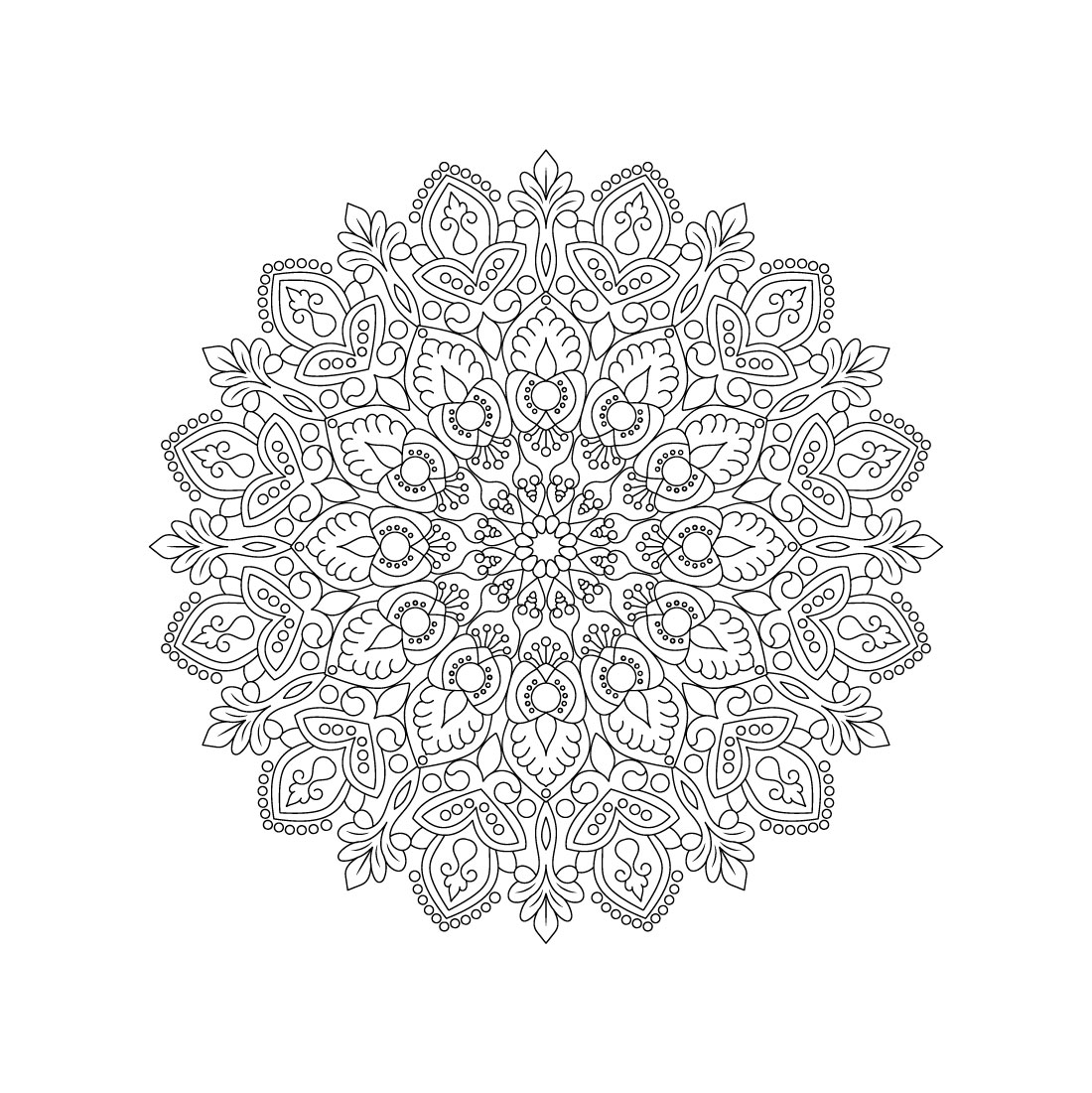 bundle of 10 tranquility mandala coloring book pages 09 769