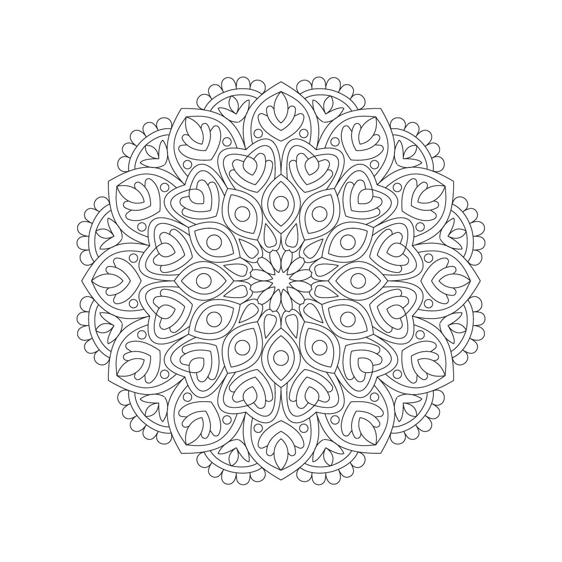 bundle of 10 tranquility mandala coloring book pages 11 73