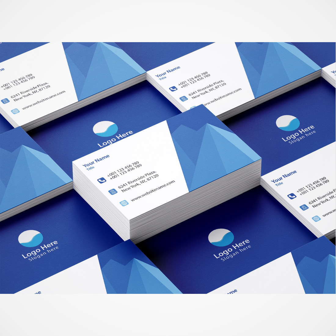 Blue Creative Business Card preview image.