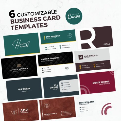 6 Business Card Templates Bundle cover image.