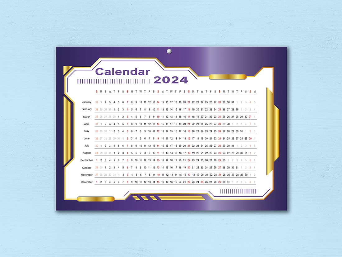 calendar horizontal cyber frame dark purple and gold 2024 7 sample min 745