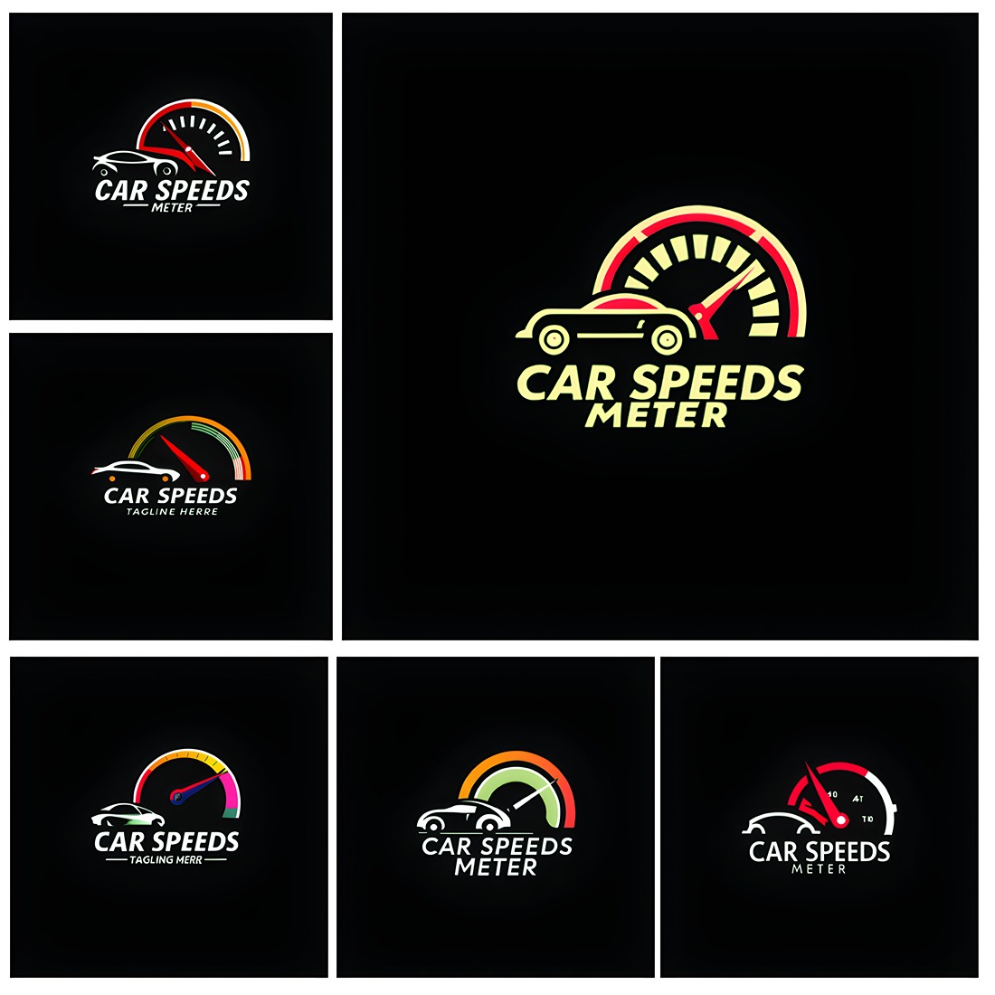 Car - Speeds Meter Logo Design Template, Car - Speeds Meter Vector Logo, Car - Speeds Meter Business Logo, Car - Speeds Meter Company Logo preview image.