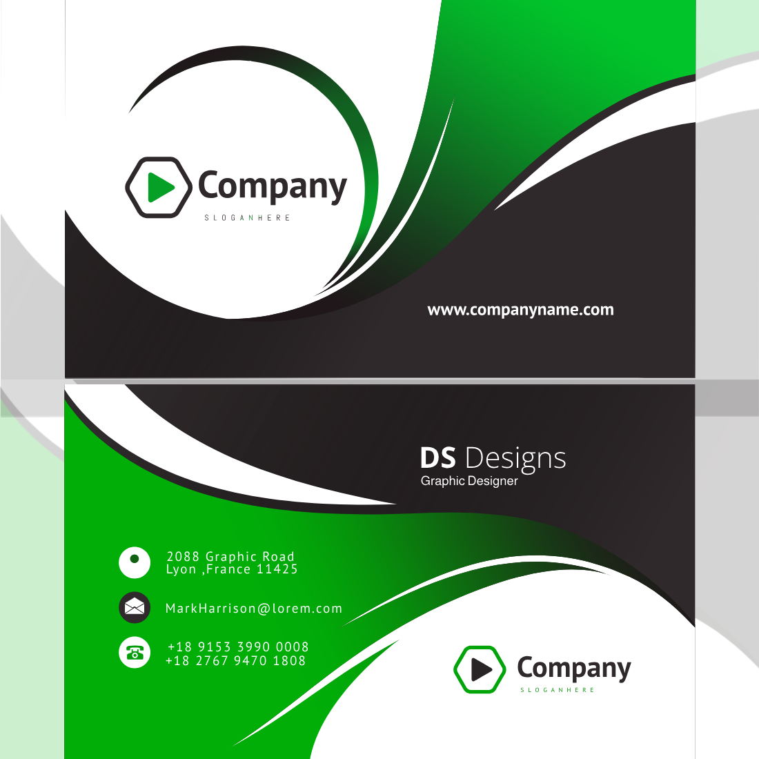 Professional Business Card Template preview image.