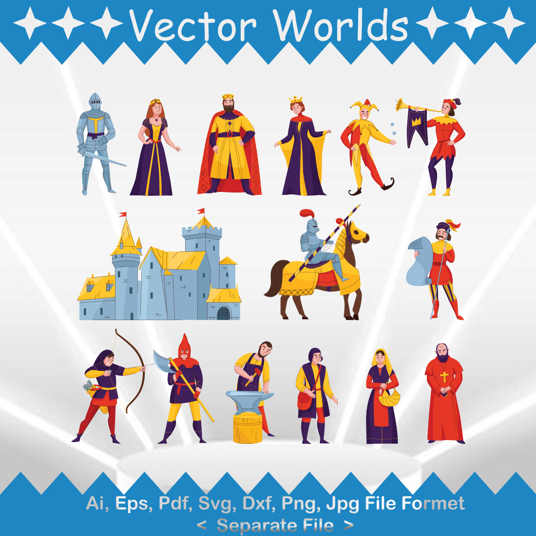 Medieval Tales SVG Vector Design preview image.