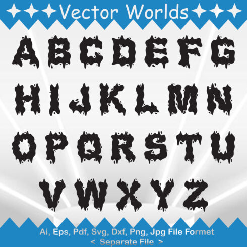 Water Font Alphabet SVG Vector Design cover image.