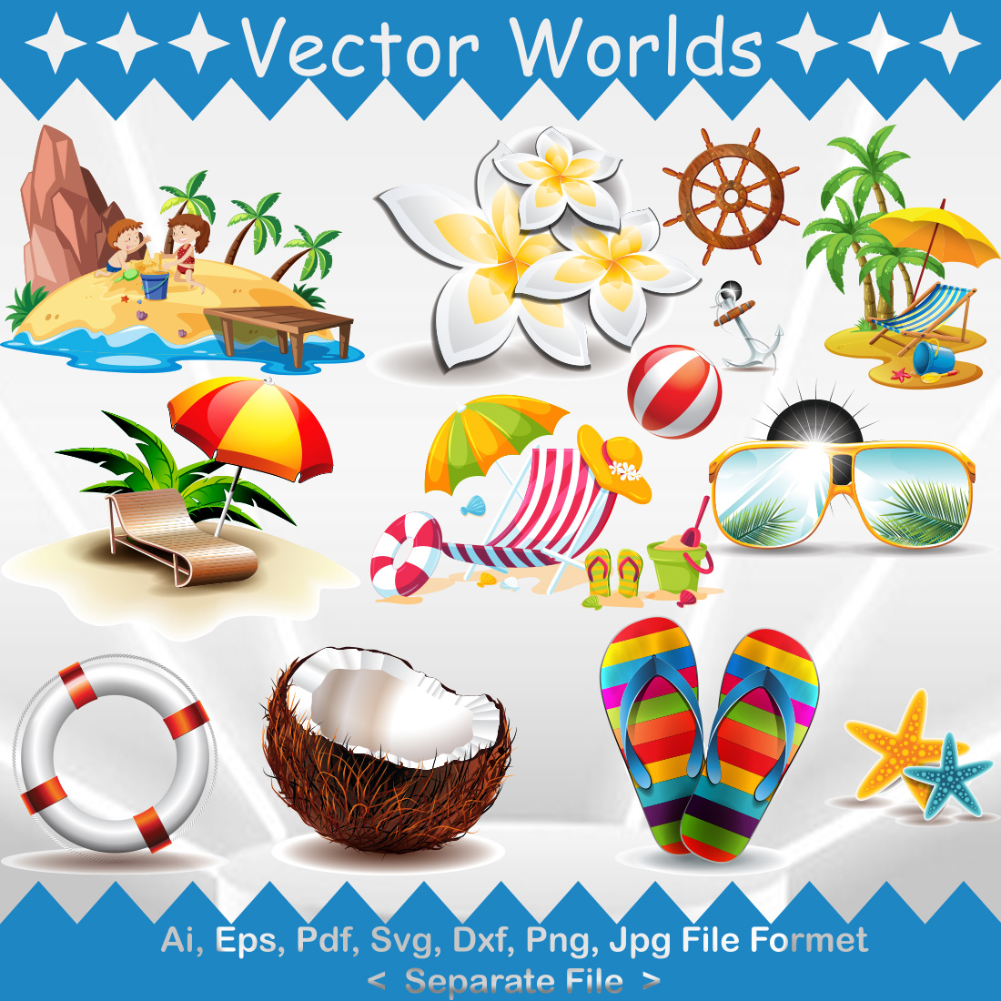 Summer SVG Vector Design preview image.