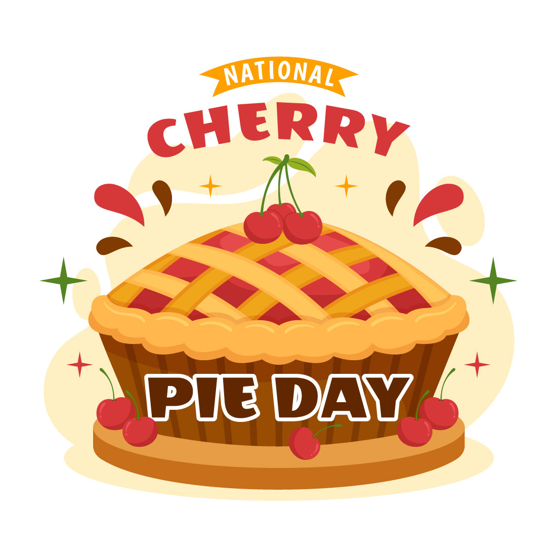 14 National Cherry Pie Day Illustration cover image.