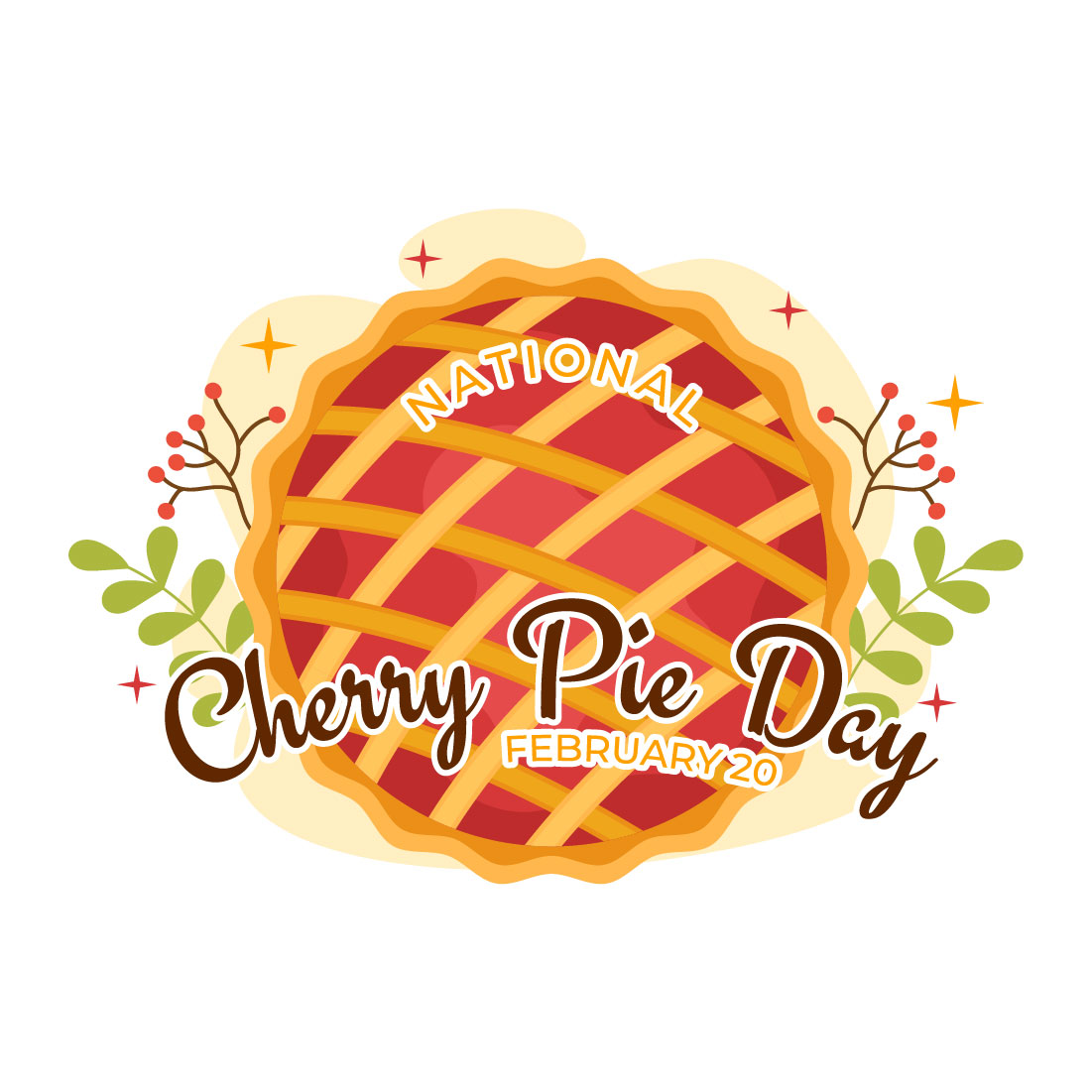 14 National Cherry Pie Day Illustration preview image.