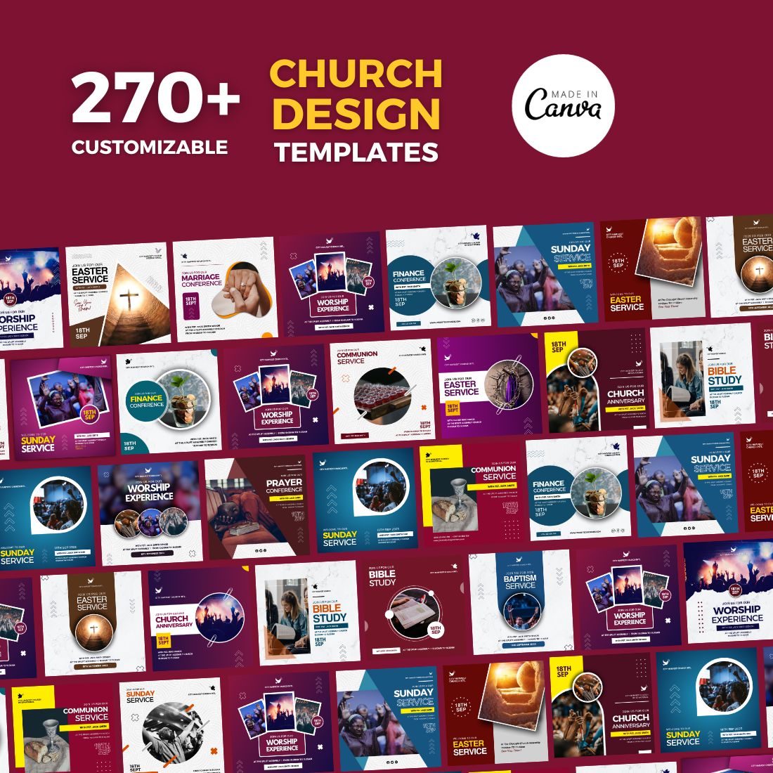 270+ Premium Church Flyer Bundle preview image.