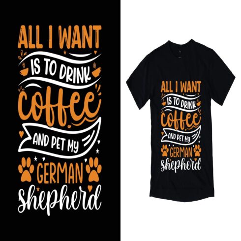 Coffee typography t-shirt design cover image.