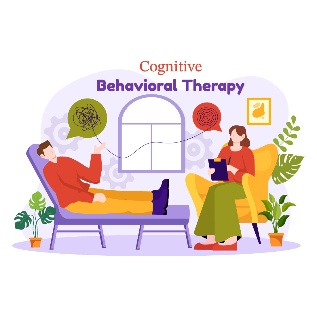 12 Cognitive Behavioural Therapy Illustration preview image.