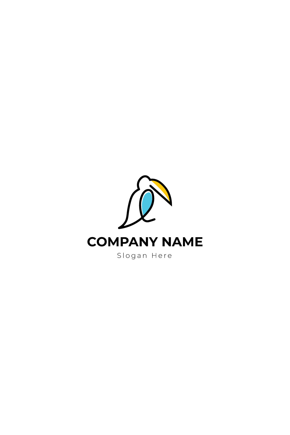 Minimalist toucan vector icon logo design pinterest preview image.