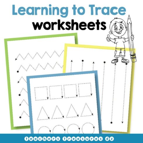 NO PREP Learning to Trace Worksheets cover image.