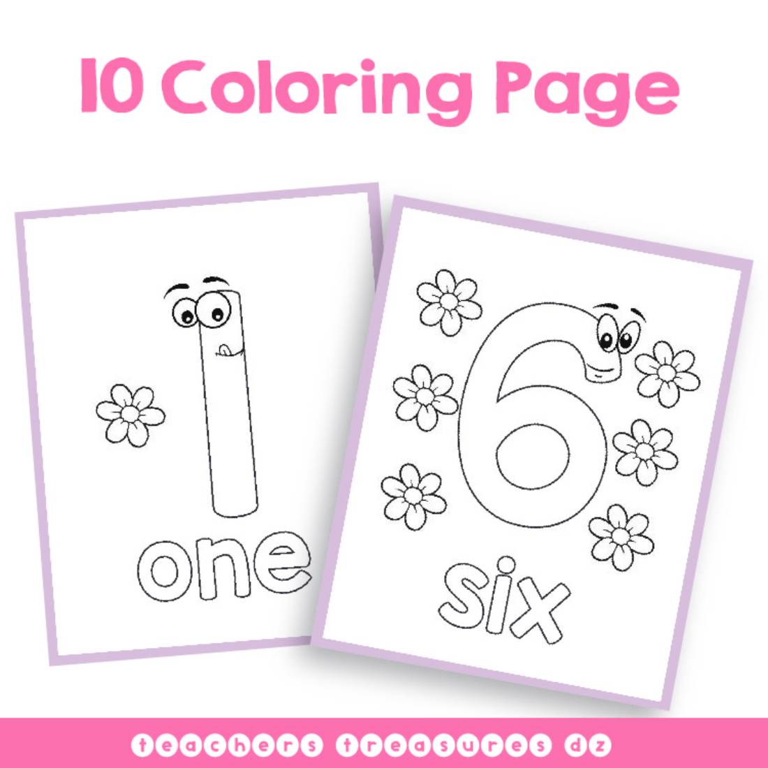 1 - 10 Numbers Printable Coloring Page cover image.
