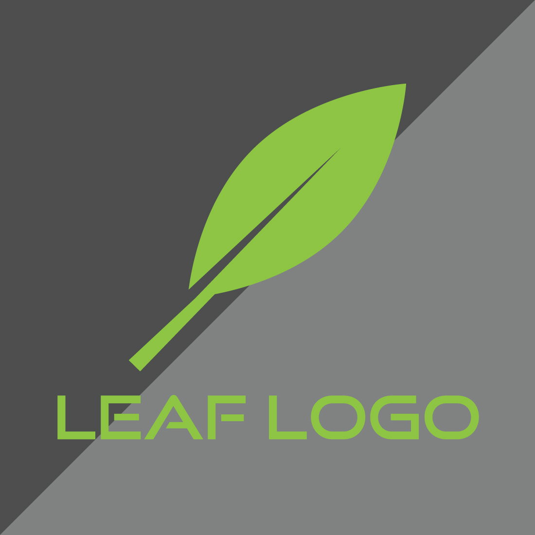 Green leaf logo, Simple leaf logo, Modern leaf logo, Creative leaf logo, Unique leaf logo, Stylish leaf logo, Vector file & template preview image.