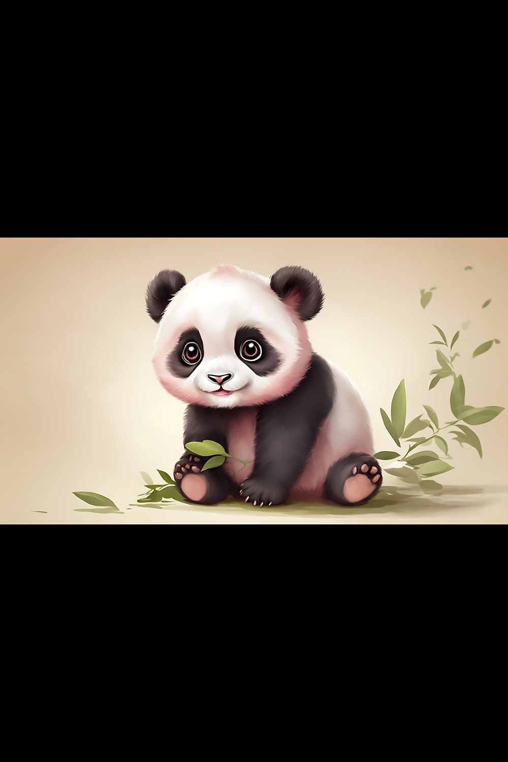 Cute baby panda cub sitting on isolated background v1 - ai generated pinterest preview image.