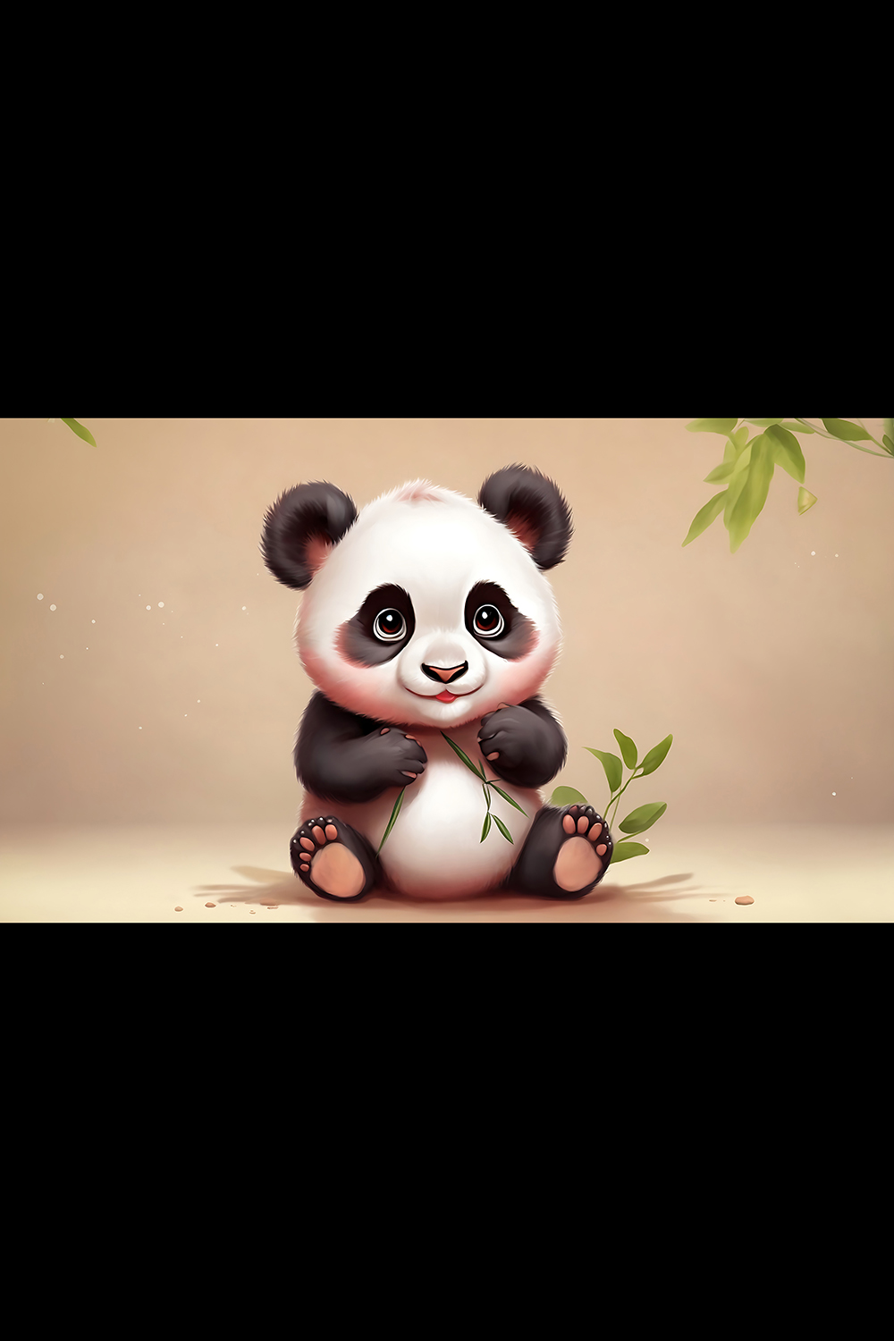 Cute baby panda cub sitting on isolated background v2 - ai generated pinterest preview image.
