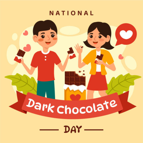 12 National Dark Chocolate Day Illustration cover image.