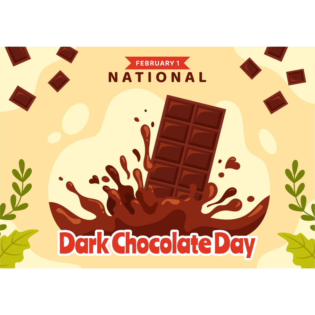 12 National Dark Chocolate Day Illustration preview image.