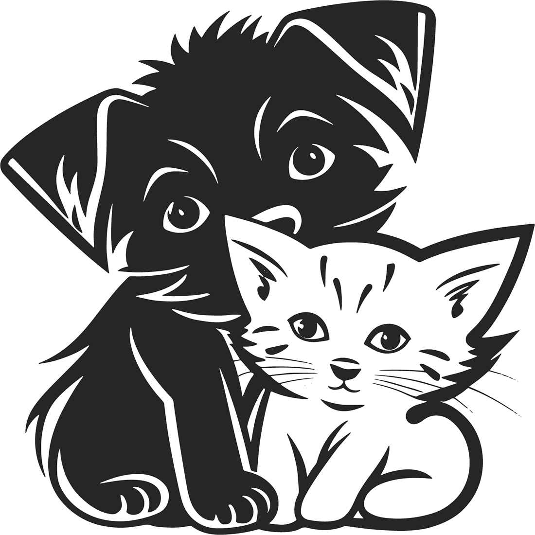 dark gray cat logo illustration preview 75