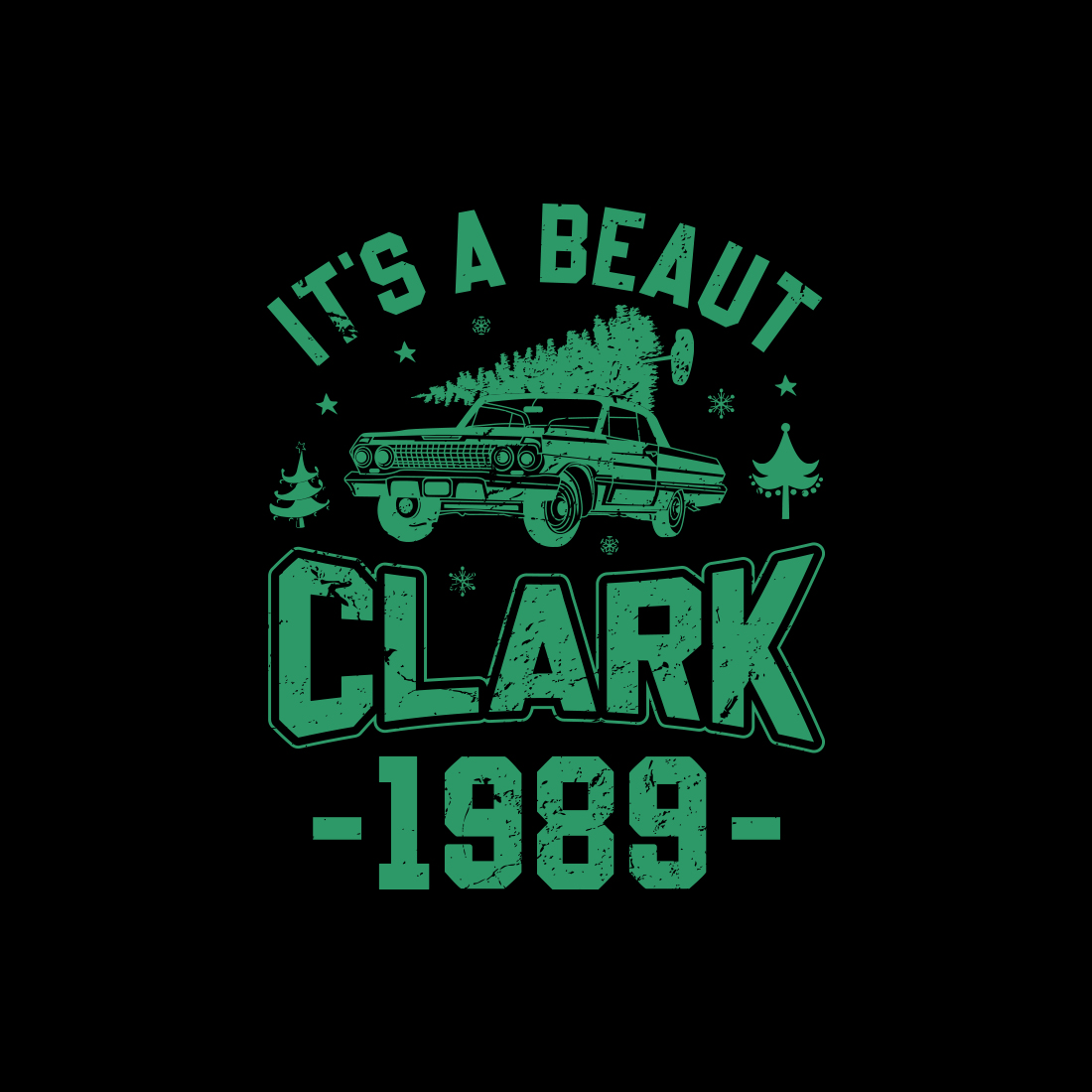 It's a beaut clark 1989 T-shirt design preview image.