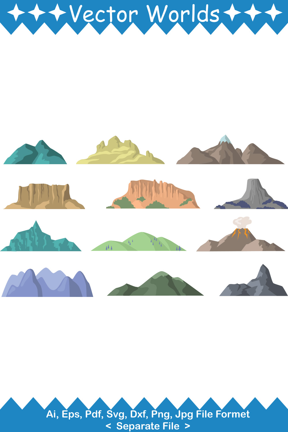 Mountain SVG Vector Design pinterest preview image.