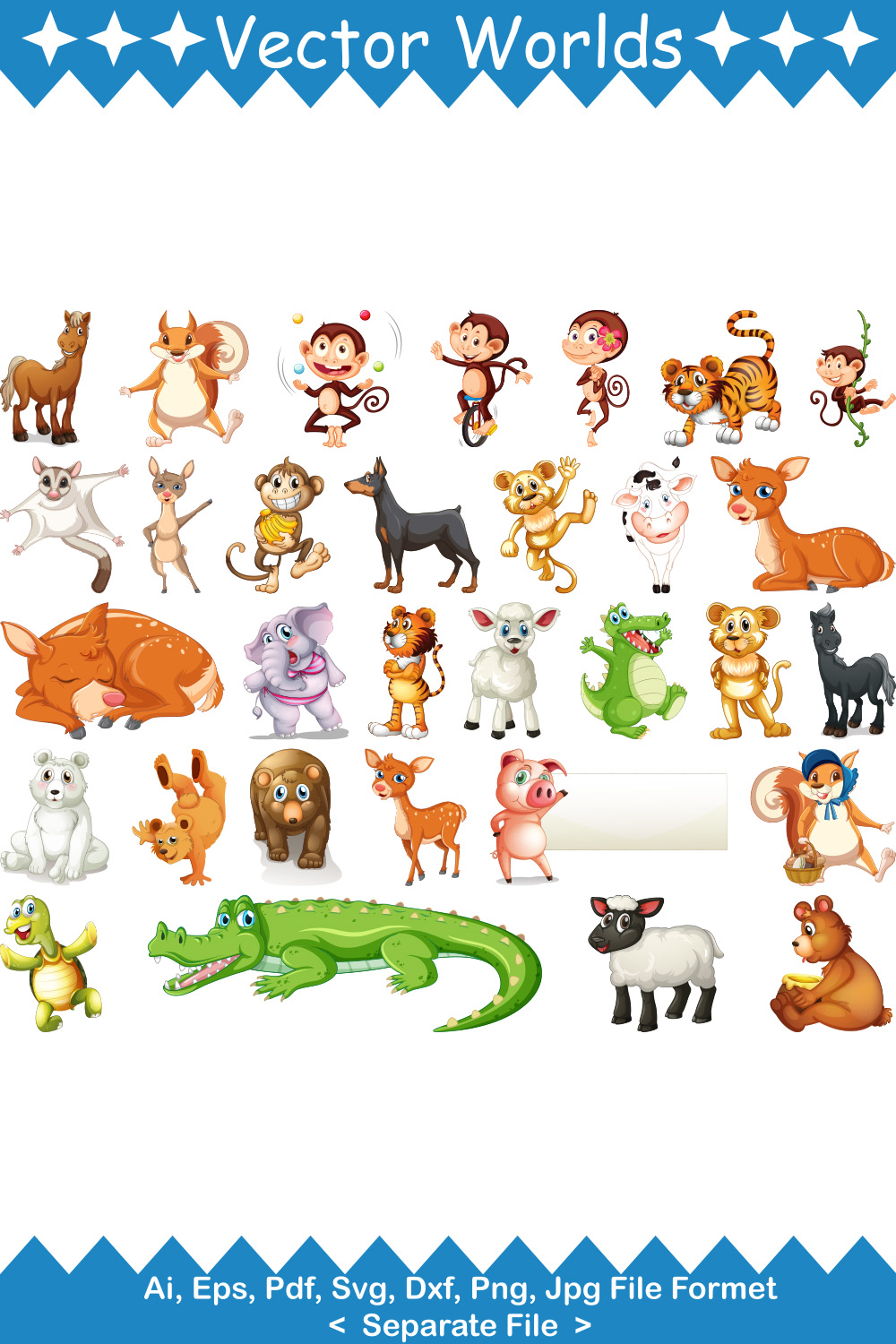 Zoo Animal SVG Vector Design pinterest preview image.
