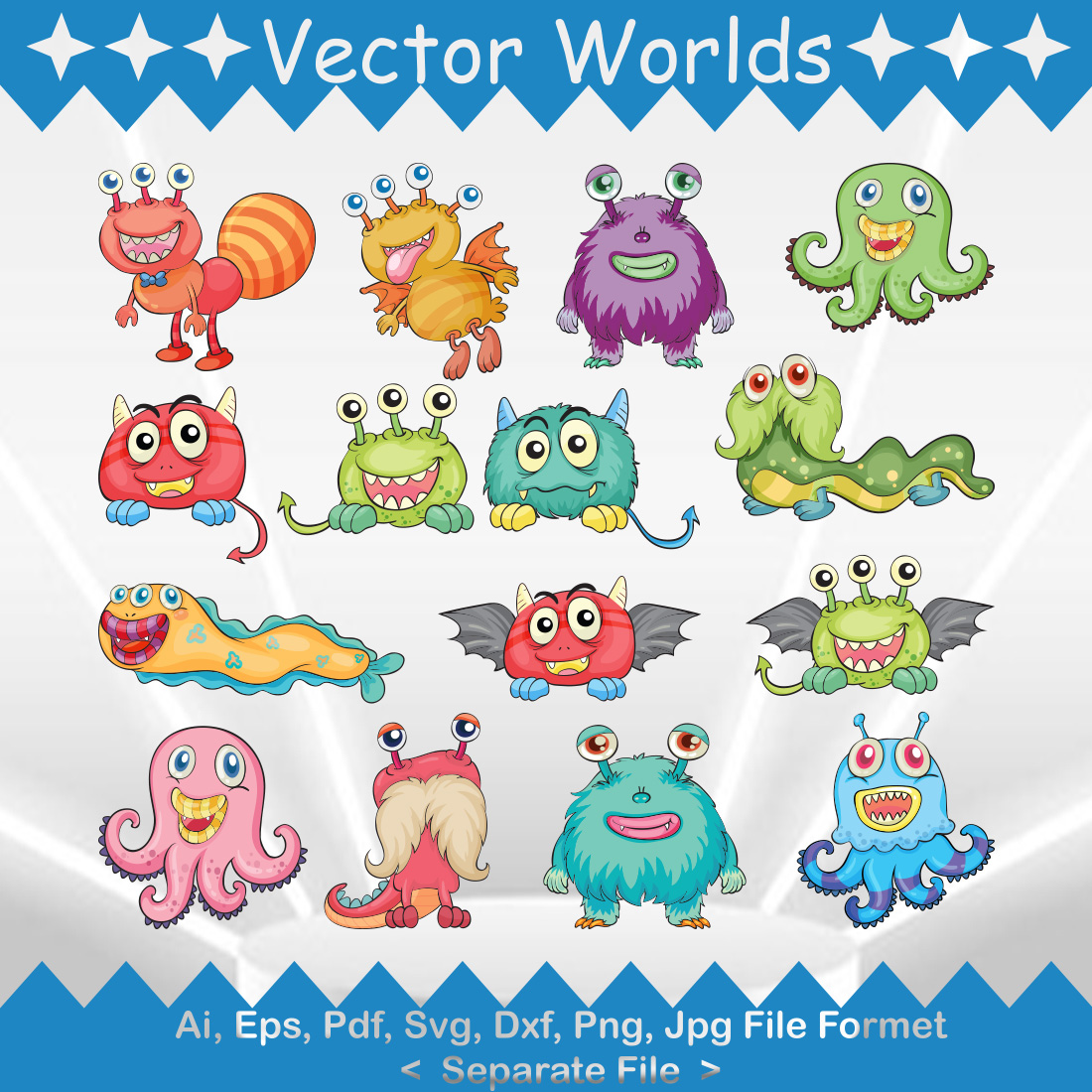 Sea monster SVG Vector Design preview image.