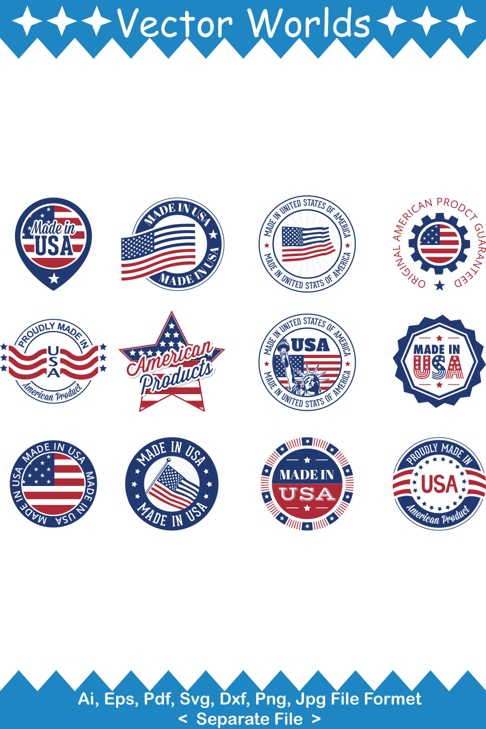 Made In USA SVG Vector Design pinterest preview image.