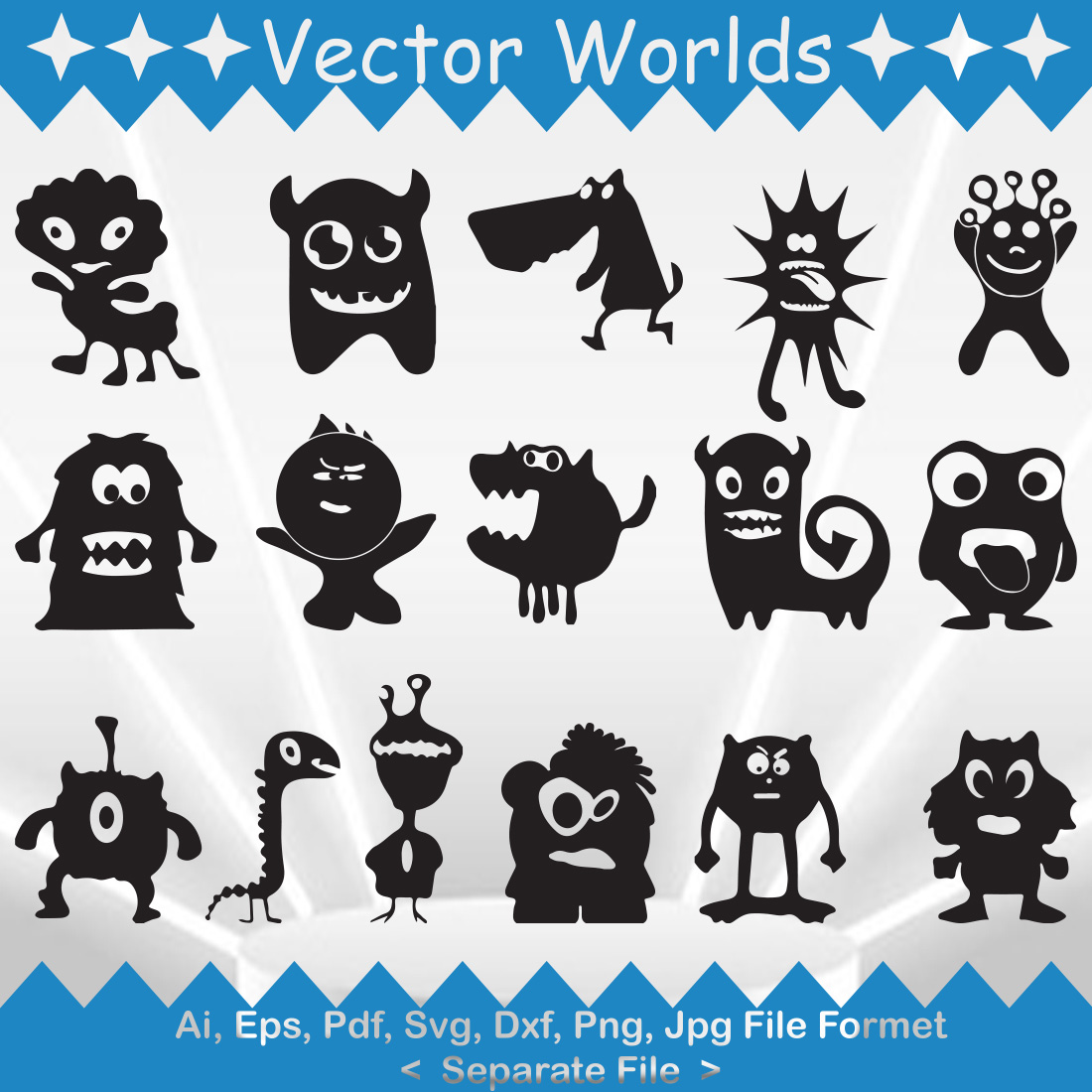 Monster SVG Vector Design preview image.