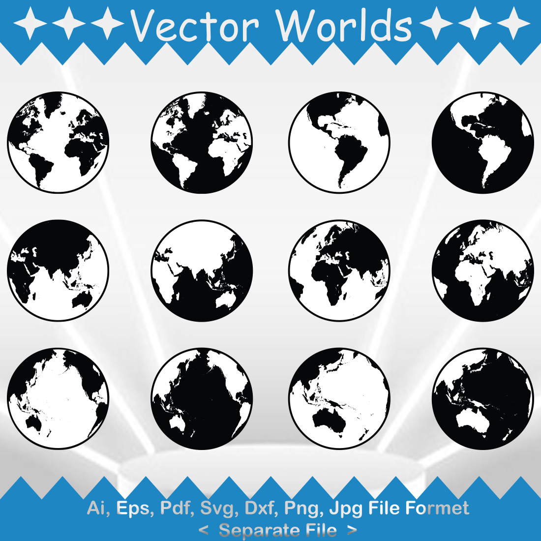 World Globe SVG Vector Design preview image.