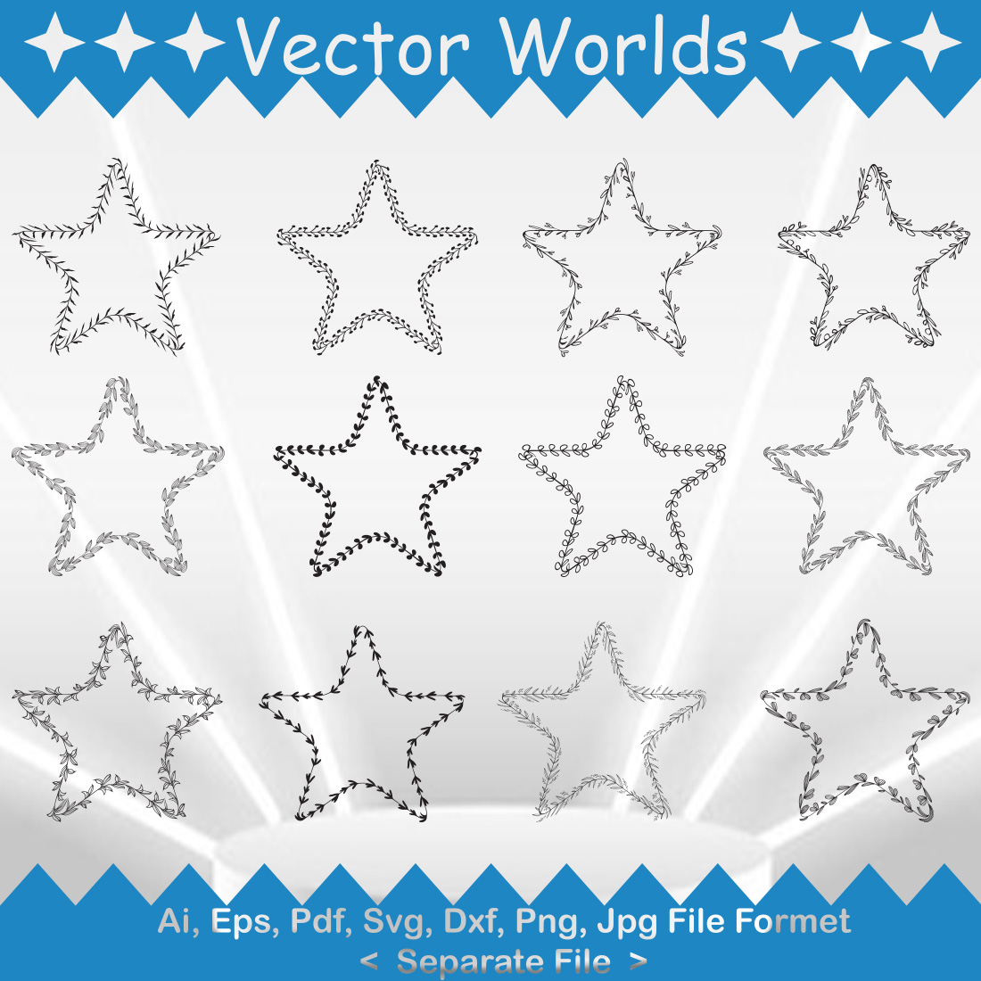 Star Shape SVG Vector Design preview image.