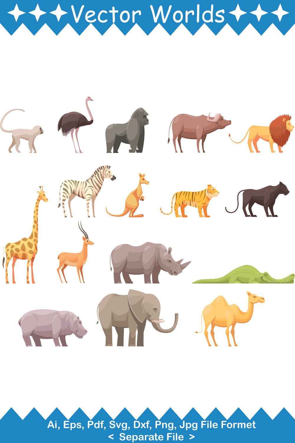 Zoo Animal SVG Vector Design pinterest preview image.