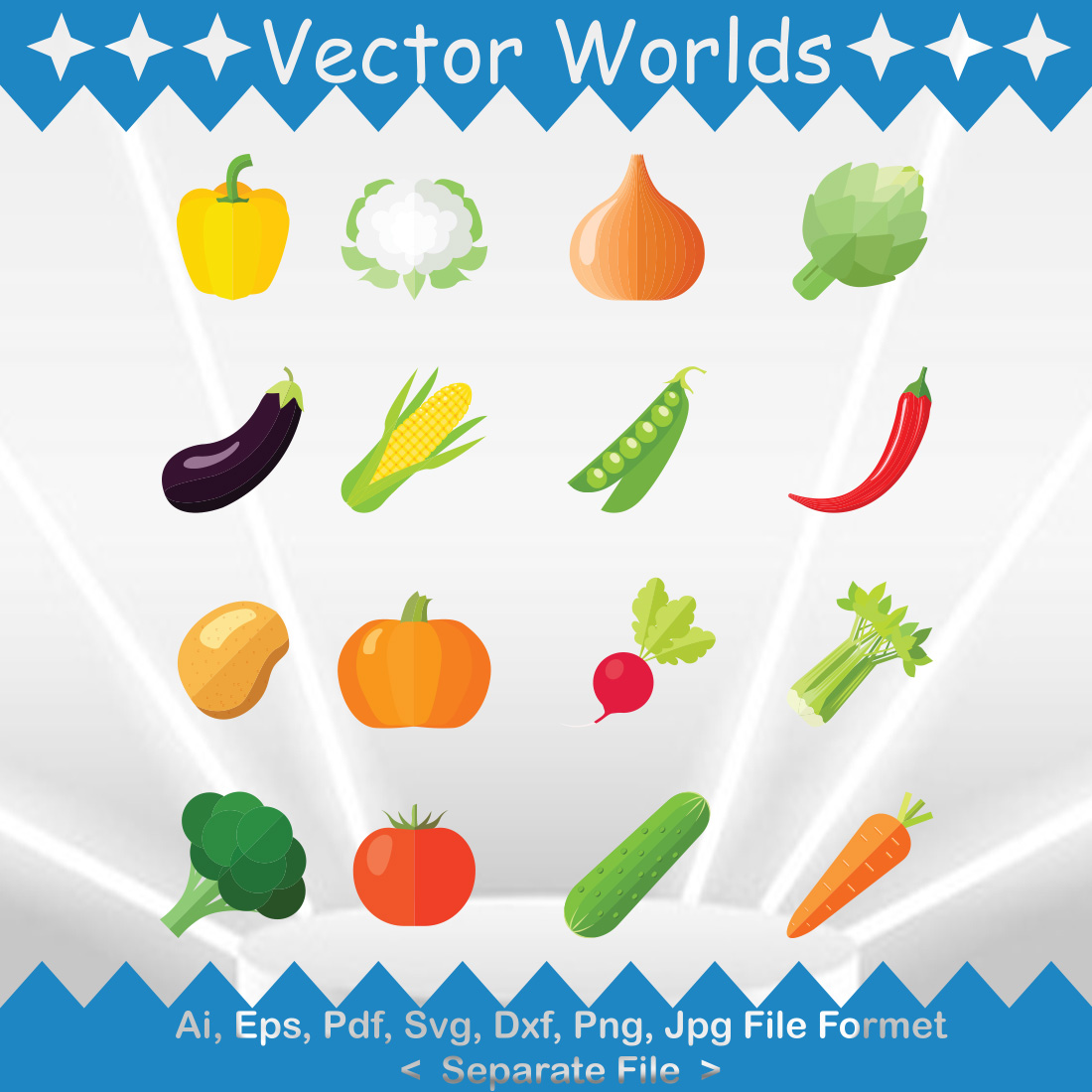 Vegetable SVG Vector Design preview image.